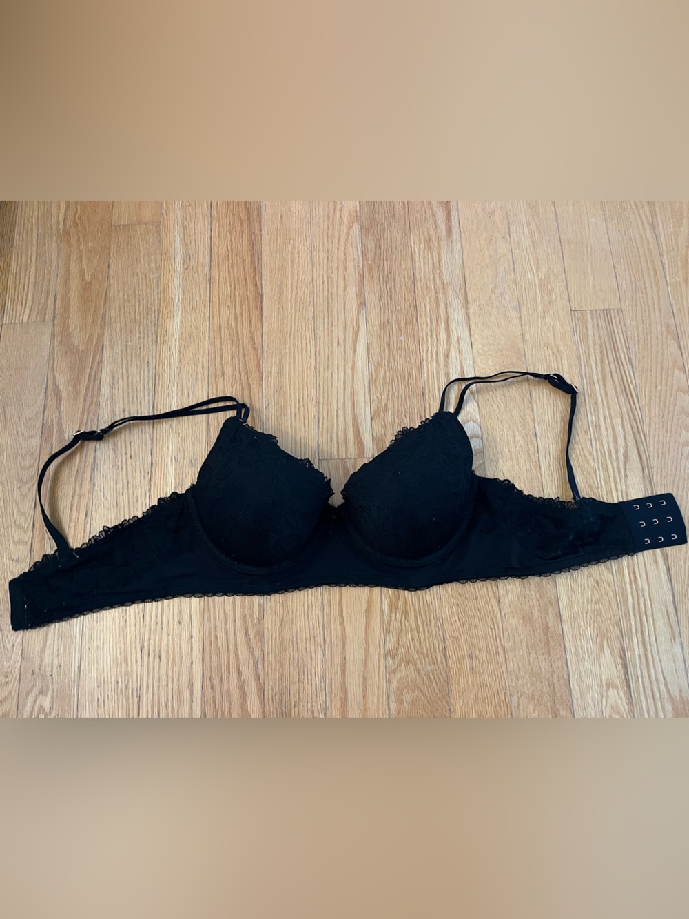 AERIE Black Lace Push up Underwire Bra